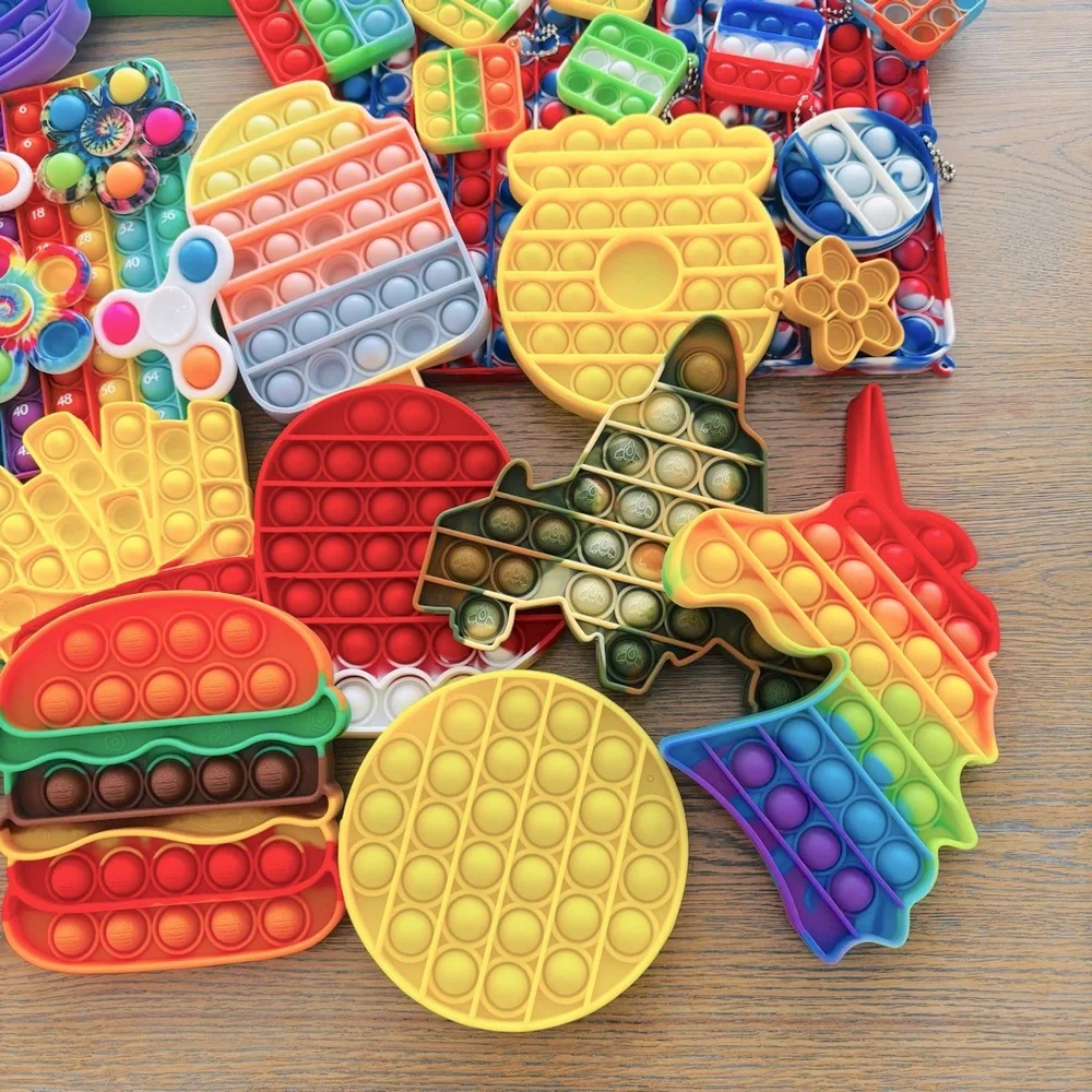 Colorful Pop It Fidget Toy Sensory‎ Rainbow Lot